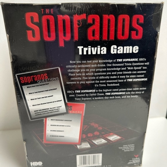 The Sopranos Trivia Game Ages 18+ 2 Or More Players New In Box Sealed - Picture 2 of 2